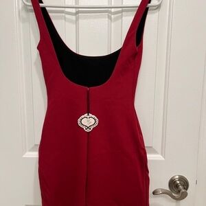 Mirror Palais Black and Burgundy Dress